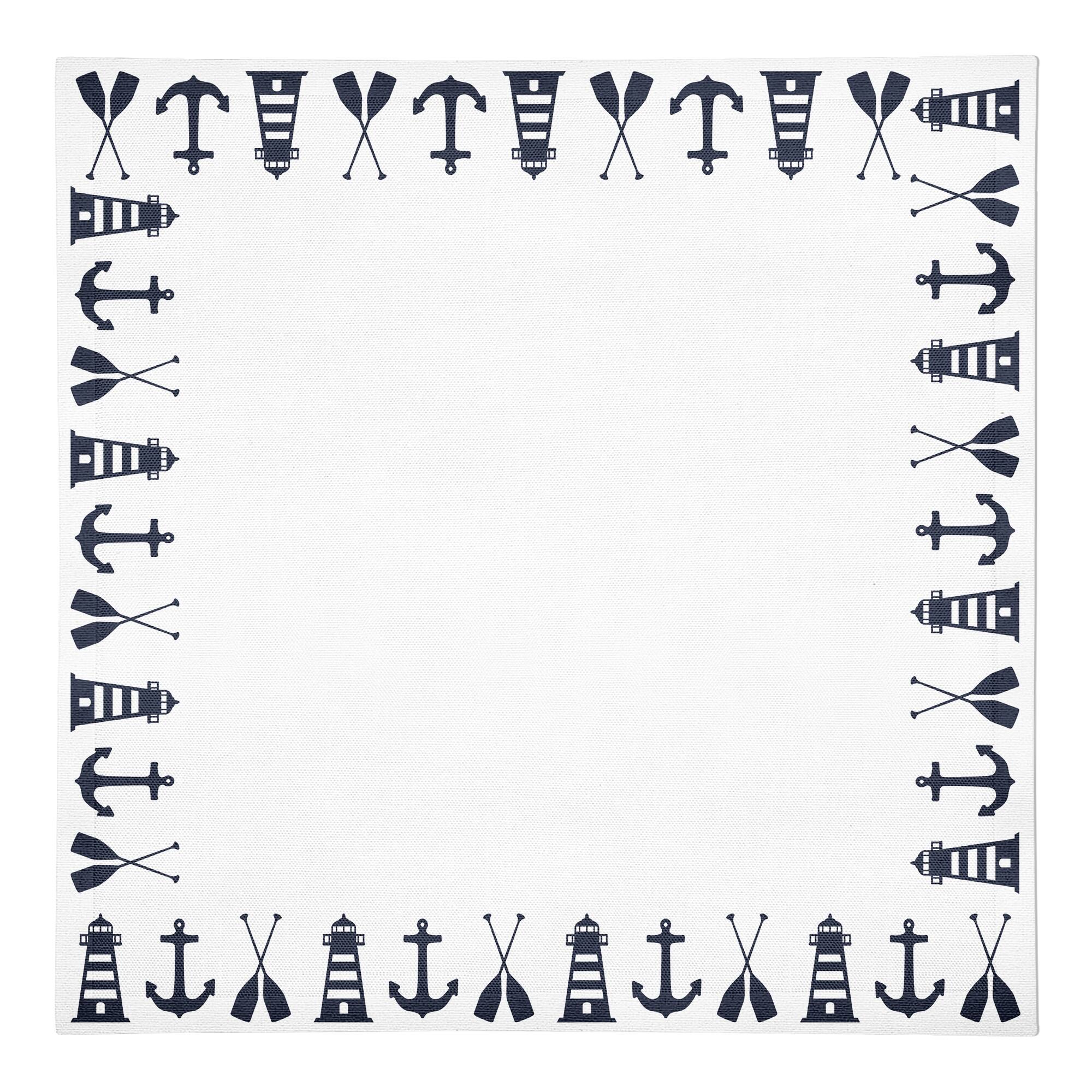 Nautical Border 10" x 10" Poly Twill Napkin